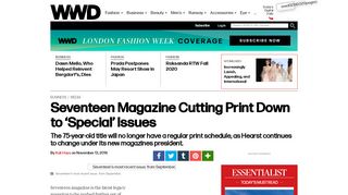 
                            11. Seventeen Magazine Cutting Print Down to 'Special' Issues – WWD