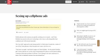 
                            12. Sexing up cellphone ads - The Globe and Mail