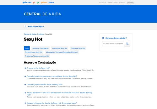 
                            3. Sexy Hot - Central de Ajuda - Globo.com