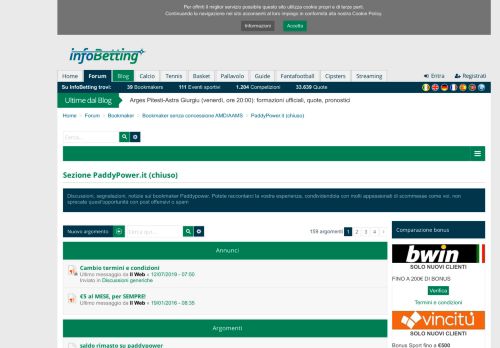 
                            6. Sezione PaddyPower.it - PaddyPower.it - Forum