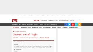 
                            10. Seznam e-mail : login - poradna Živě.cz