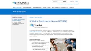 
                            1. SF Medical Reimbursement Account (SF MRA) - City Option