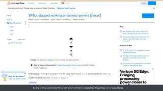 
                            10. SFBot stopped working on several servers - Stack Overflow