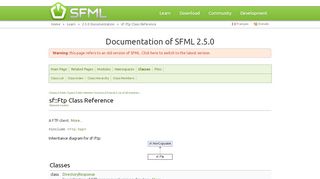 
                            3. sf::Ftp Class Reference (SFML / Learn / 2.5.0 Documentation)