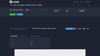 
                            6. SFI Coin (SFI) Price, historic Charts and detailed Metrics - Coinlib