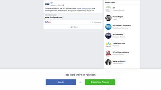 
                            6. SFI - The login screen for the SFI Affiliate Center... | Facebook