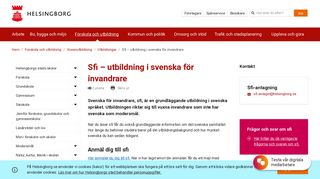 
                            9. Sfi – utbildning i svenska för invandrare | Helsingborg.se