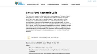 
                            7. SFR Research Calls - Swiss Food Research