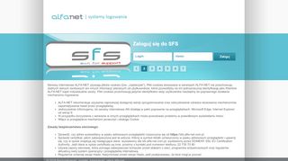 
                            6. SFS by ALFA-NET - Panel logowania