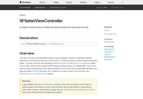 
                            13. SFSafariViewController - SafariServices | Apple Developer ...