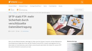 
                            5. SFTP statt FTP: mehr Sicherheit durch verschlüsselte ... - Strato AG