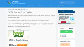 
                            9. SFTP Status/Error Codes :: WinSCP