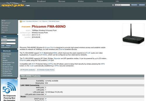 
                            8. SG :: Phicomm FWA-600ND Wireless Access Point