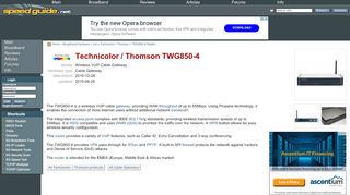 
                            10. SG :: Technicolor / Thomson TWG850-4 Cable Gateway