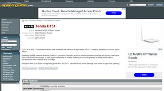 
                            11. SG :: Tenda D151 DSL Wireless Router