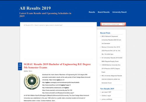 
                            8. Sgbau Exams In Student Login | All results 2019