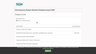 
                            5. SGH - Studia Podyplomowe: Start