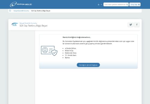 
                            12. SGK Cep Telefonu Bilgisi Beyan - E-Devlet