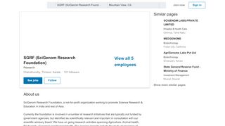 
                            9. SGRF (SciGenom Research Foundation) | LinkedIn