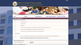 
                            9. SGSITS -Student Portal Registration - SGSITS - Indore