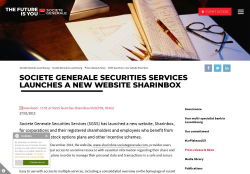 
                            12. SGSS launches a new website Sharinbox - Société Générale au ...