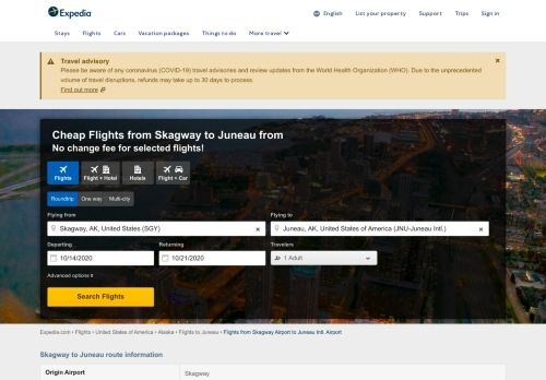 
                            13. SGY to JNU: Flights from Skagway to Juneau | Expedia