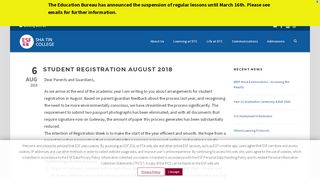 
                            7. Sha Tin College – ESF Student Registration August 2018 - Sha Tin ...