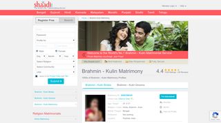 
                            8. Shaadi.com - Brahmin Kulin Matrimony & Matrimonial Site