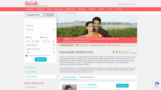 
                            5. Shaadi.com - Kannada Matrimony & Matrimonial Site