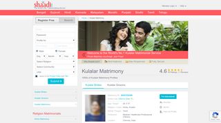 
                            3. Shaadi.com - Kulalar Matrimony & Matrimonial Site