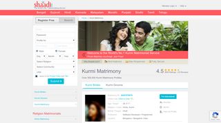 
                            6. Shaadi.com - Kurmi Matrimony & Matrimonial Site