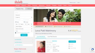 
                            2. Shaadi.com - Leva Patil Matrimony & Matrimonial Site