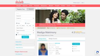 
                            3. Shaadi.com - Madiga Matrimony & Matrimonial Site
