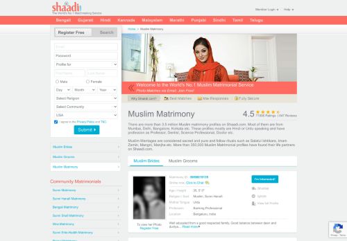 Shaadi.com - Muslim Matrimony & Matrimonial Site