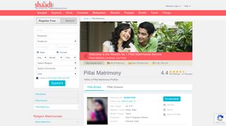 
                            5. Shaadi.com - Pillai Matrimony & Matrimonial Site