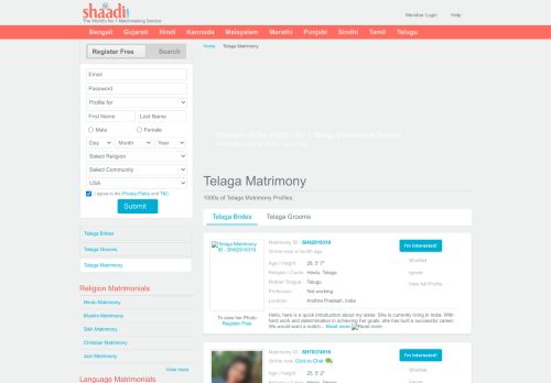 
                            6. Shaadi.com - Telaga Matrimony & Matrimonial Site