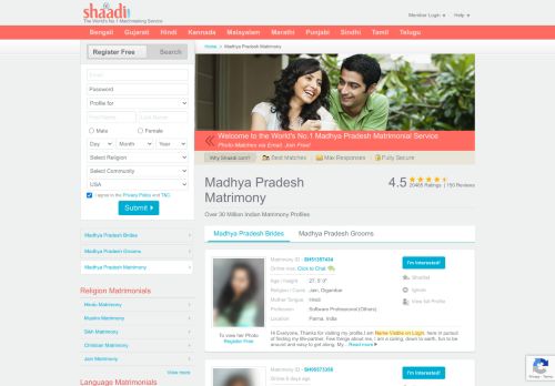 
                            7. Shaadi.com - The No.1 Matrimony & Matrimonial Site in Madhya ...