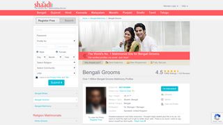 
                            9. Shaadi.com - The No.1 Site for Bengali Grooms
