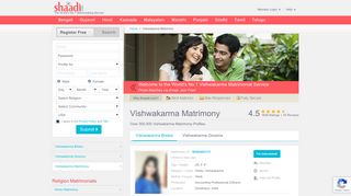 
                            6. Shaadi.com - Vishwakarma Matrimony & Matrimonial Site