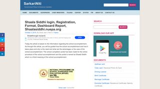 
                            7. Shaala Siddhi login, Registration, Format, Dashboard Report ...
