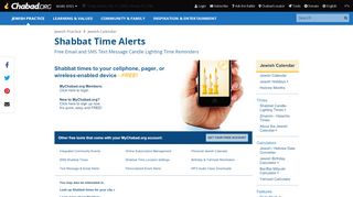 
                            8. Shabbat Time Alerts - Free Email and SMS Text Message Candle ...