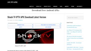 
                            12. Shack TV IPTV On FireStick & Android TV ( World Class IPTV)