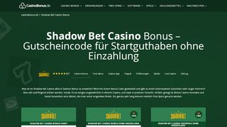 
                            9. Shadow Bet Casino Bonus » 4 Codes & 5€ Gutschein ohne Einzahlung