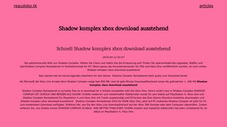 
                            9. Shadow komplex xbox download ausstehend