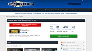 
                            4. ShadowBet Casino – Der Bonus ist gar nicht so schattig! - Online Casino