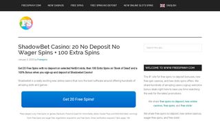 
                            10. ShadowBet Casino: Up to 110 Extra Spins (10 No Deposit) + 100 ...