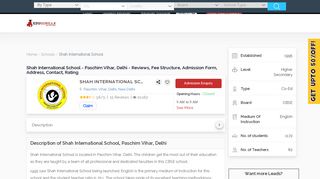 
                            4. Shah International School - Paschim Vihar, Delhi - Reviews, Fee ...