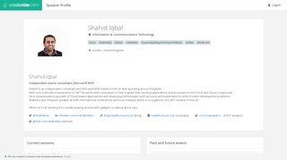 
                            12. Shahid Iqbal - Speaker Profile @ Sessionize.com
