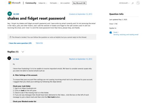 
                            7. shakes and fidget reset password - Microsoft Community