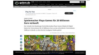 
                            10. Shakes & Fidget: Spielemacher Playa Games für 20 Millionen Euro ...